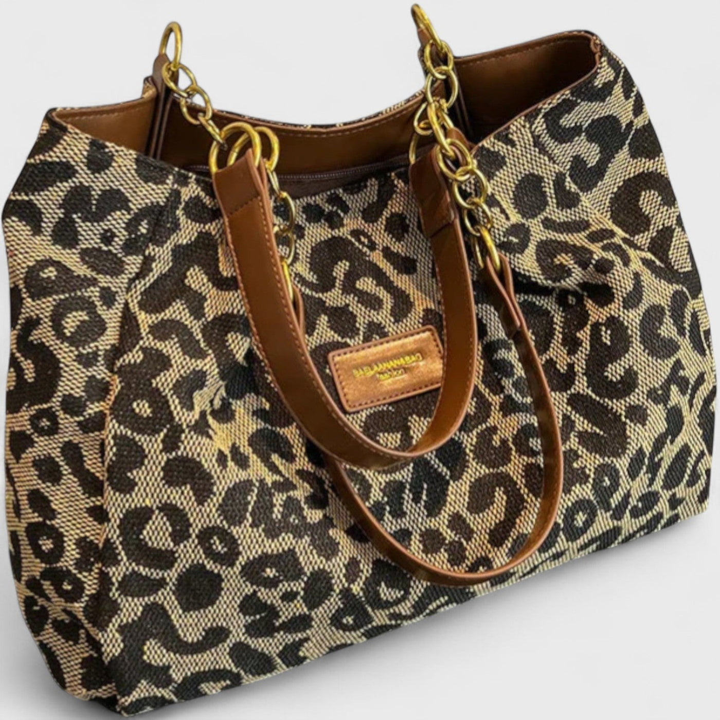 Paola | Borsa capiente con elegante stampa leopardata