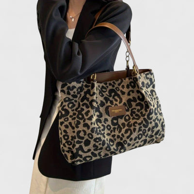 Paola | Borsa capiente con elegante stampa leopardata