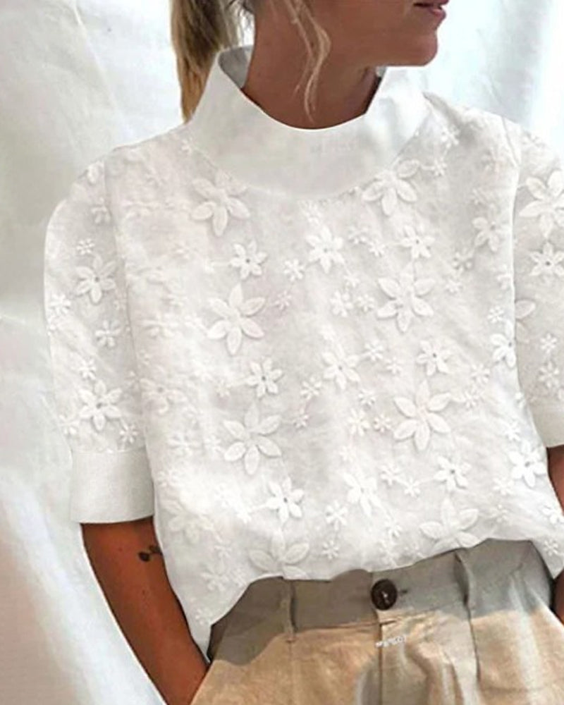 Camilla™ | Blusa ricamata con colletto raffinat