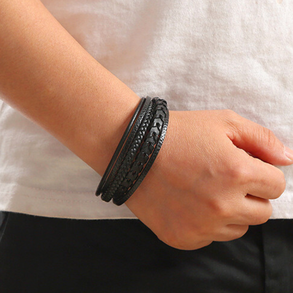 Ragnar – Bracciale Vichingo in Pelle Intrecciata