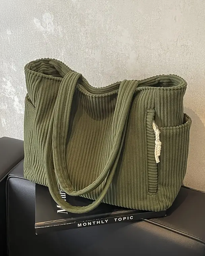 Maria – Borsa a coste con dettaglio a cordoncino