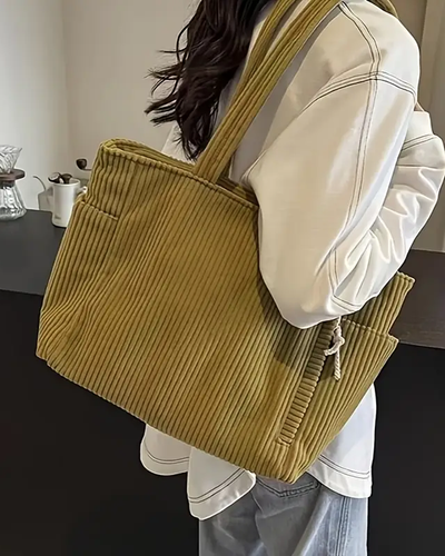 Maria – Borsa a coste con dettaglio a cordoncino