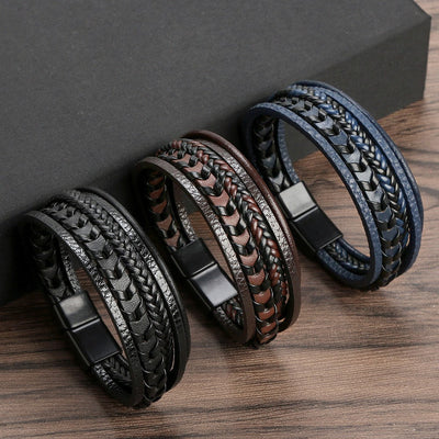 Ragnar – Bracciale Vichingo in Pelle Intrecciata