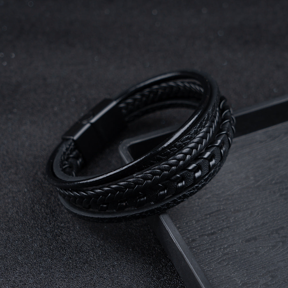 Ragnar – Bracciale Vichingo in Pelle Intrecciata