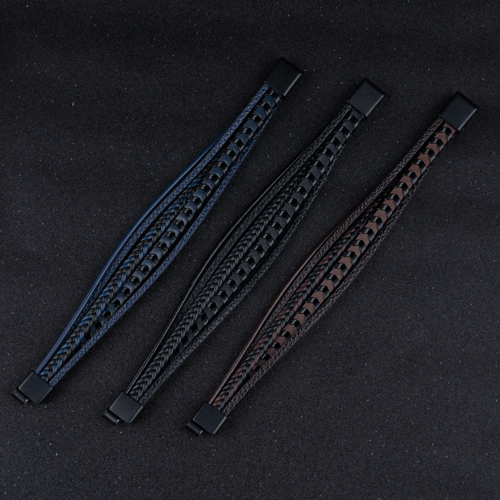 Ragnar – Bracciale Vichingo in Pelle Intrecciata