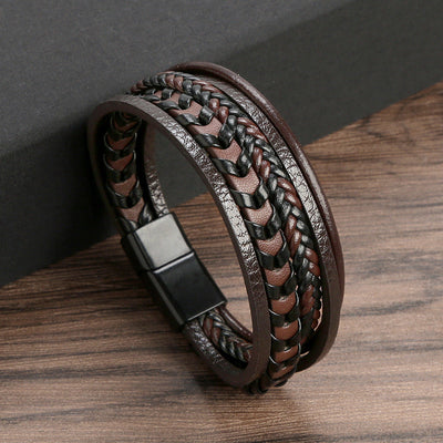 Ragnar – Bracciale Vichingo in Pelle Intrecciata