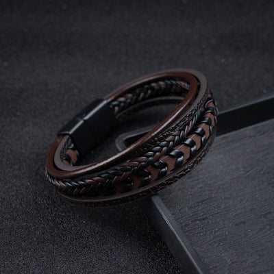 Ragnar – Bracciale Vichingo in Pelle Intrecciata