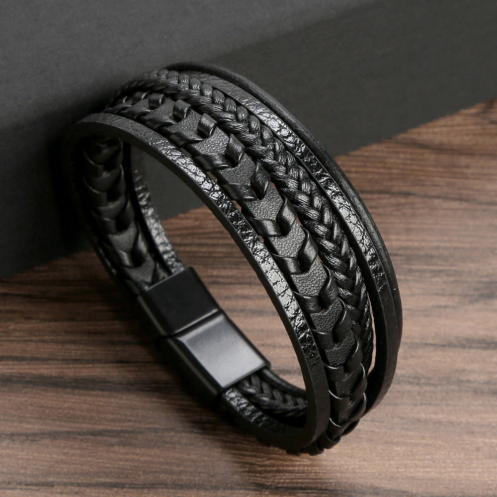 Ragnar – Bracciale Vichingo in Pelle Intrecciata